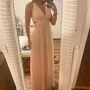 Aidan by Aidan Mattox 100% silk halter gown